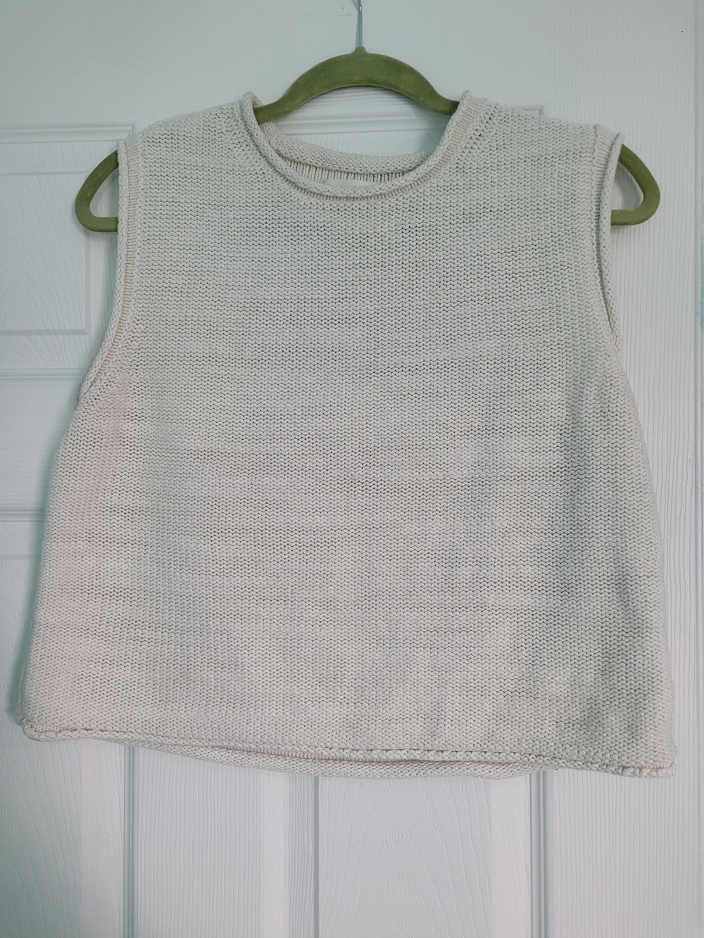 Abercrombie & Fitch Cream Knit Rollneck Sleeveless Crew Sweater